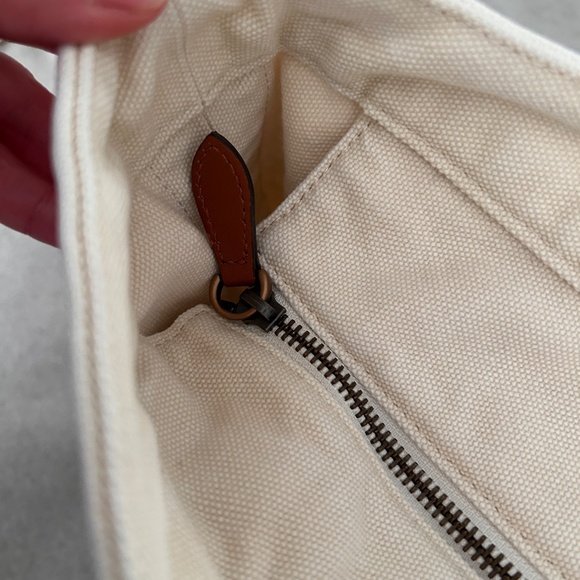 Ralph Lauren Polo Tote Canvas Vintage Flag Polo Leather Label Unlined 482286 - Picture 7 of 15